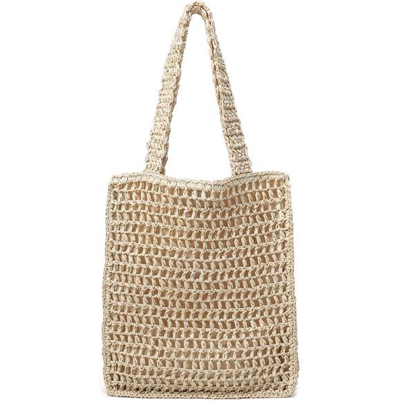 Beach Straw Purse Large Straw Bags Crossbody Shoulder Handbags - -_- - Picture 1 of 7